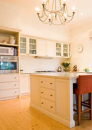 Painted kitchen cabinets